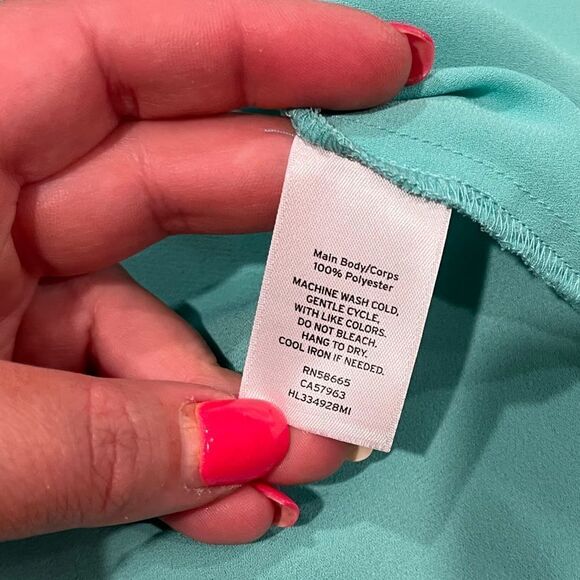 Chelsea28 Sea Blue Chiffon Layered Tank Top Size M - Picture 2 of 4